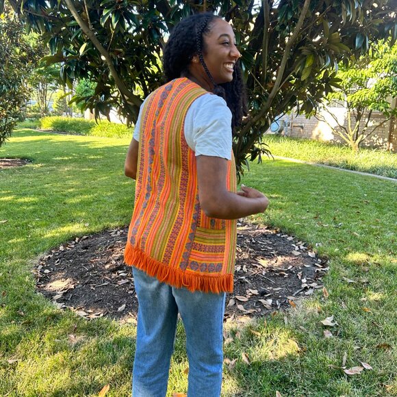 Cracker Jax Striped Orange Vest - Picture 8 of 10